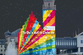 Projektion aufs Rheydter Rathaus weist auf Strukturwandel hin